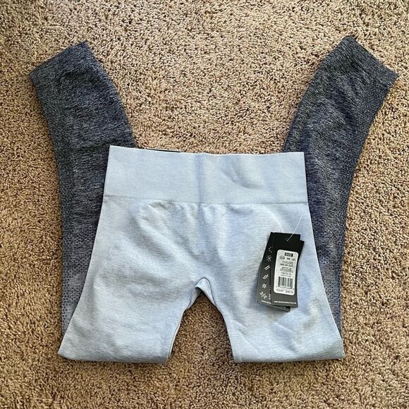 NWT Central Park Active Blue & Gray Ombré Leggings XS/S - Picture 1 of 5
